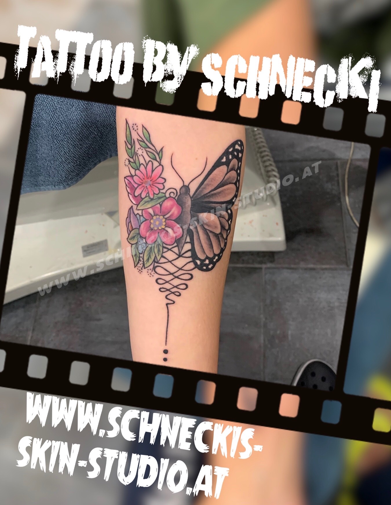 Black & Grey mit Farbe Tattoo aus Steyr – Schneckis Skin Studio