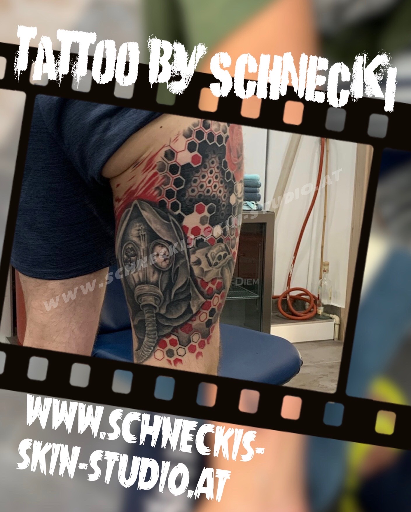 Black & Grey mit Farbe Tattoo aus Steyr – Schneckis Skin Studio