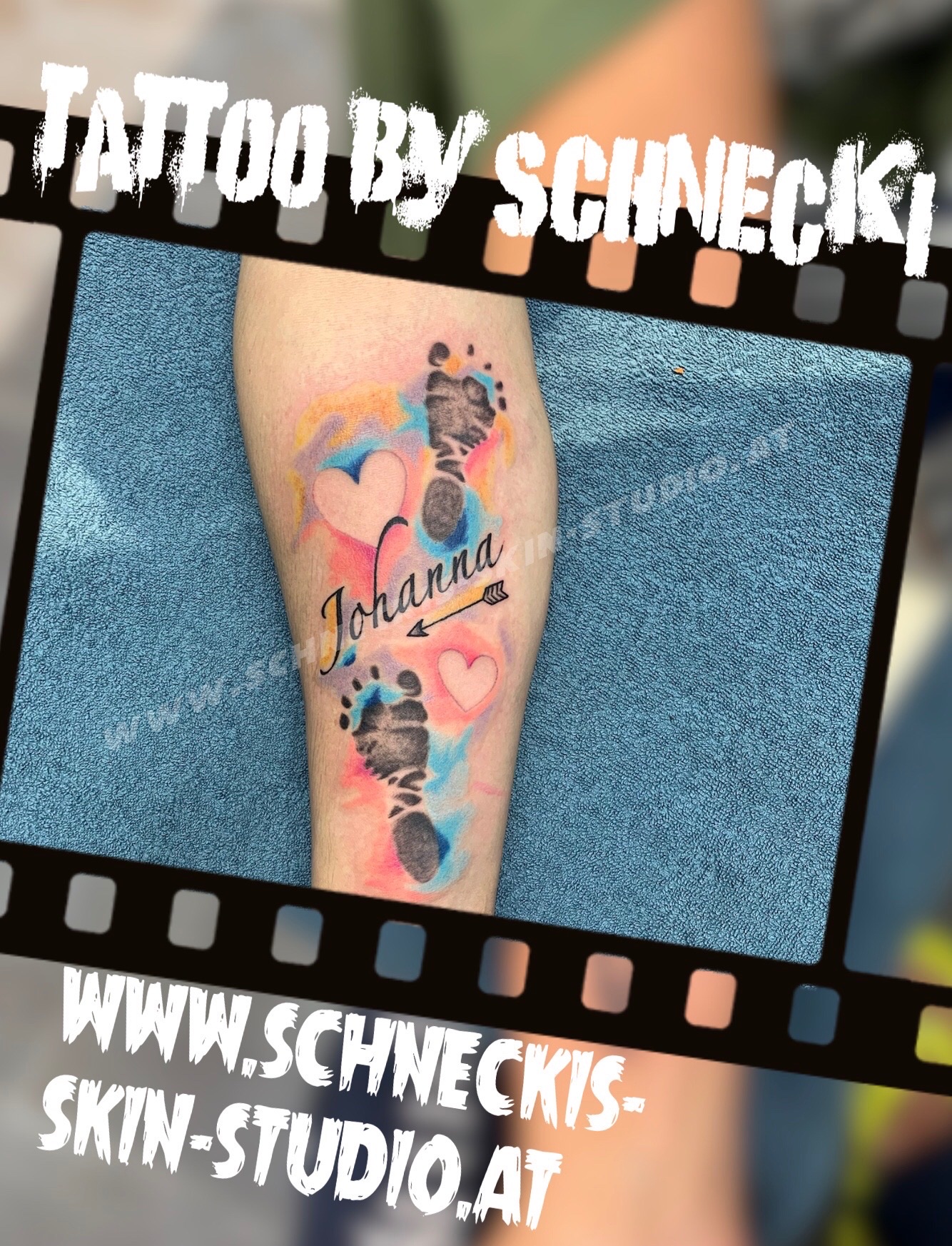 Black & Grey mit Farbe Tattoo aus Steyr – Schneckis Skin Studio