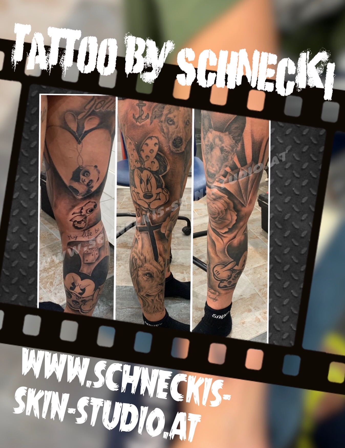 Black & Grey Tattoo aus Steyr – Schneckis Skin Studio